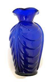 Vintage Dd Cobalt Blue Glass Flower