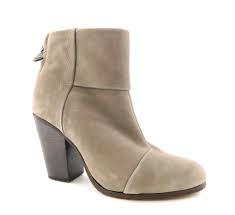 Rag Bone Light Grey Leather Block Heel Ankle Boots Booties Size Eu 40 Approx Us 10 Regular M B