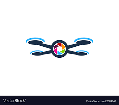 lens drone logo icon design royalty
