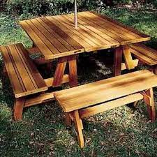 Cedar Wood And Pine Wood Picnic Tables