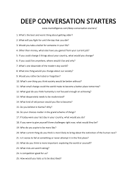  deep conversation starters spark deep personal conversations list of deep conversation starters