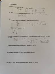 Solved Linear Functions 9 Find The
