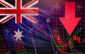 Australia Market Stock Crisis Red Price Arrow Down Chart Fall