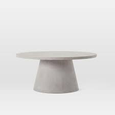 Gray Concrete Pedestal Outdoor Coffee Table