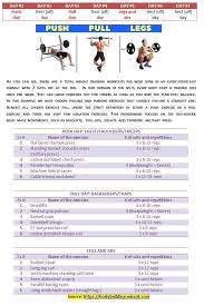 push pull legs split routine programme