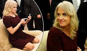 In what's possibly her most nineties joke in a set filled with them , conway quips: Kellyanne Conway Displays Arrogant Body Language In Oval Office Photo Express Co Uk