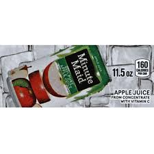 minute maid apple juice label 11 5oz