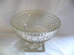 Antique Cut Crystal Glass Fruit Bowl