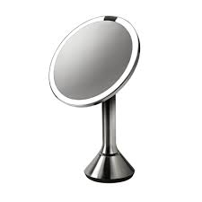 Simplehuman Lighted Sensor Activated Vanity Makeup Mirror In Brushed Stainless Steel Bt1080 The Home Depot
