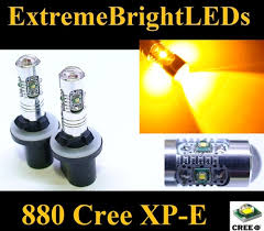 Two Amber Orange 25w High Power 5 X Cree Xp E 880 Led Fog Lights Bulbs