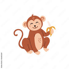 cute baby monkey sitting and holding