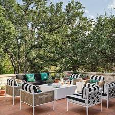Black And White Striped Outdoor Sofa