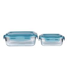 2pcs Glass Airtight Container With Lids