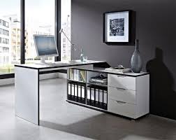 This white desk provides three spacious storage drawers to keep your corner desk white with glass top: Contemporary White Corner Desks Http Www Otoseriilan Com Modern Corner Desk White Corner Desk White Corner Computer Desk
