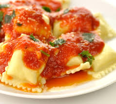 cheese ravioli with fresh tomato and