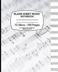 Blank Sheet Music Notebook Music Note Cover Music Manuscript