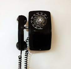 1960s Black Rotary Wall Phone