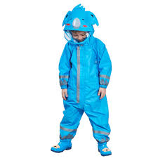 Luckystar One Piece Rain Suit Kids Full Body Rain Jacket Pant Coat Muddy Buddy Coverall