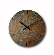 Large Patina Copper Clock Wall Clock