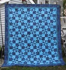 blue batik quilt hunter star 85 x