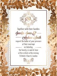 Vintage Baroque Style Wedding Invitation Card Template Elegant