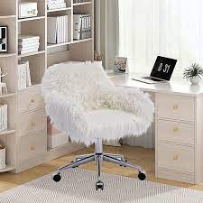 modern faux fur vanity stool stylish