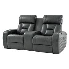 Gio Gray Leather Power Reclining Sofa W