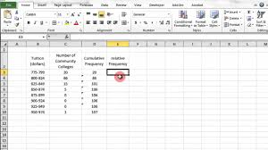 excel ulative frequency and relative
