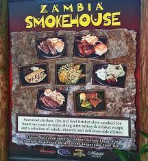 zambia smokehouse menu selection sign
