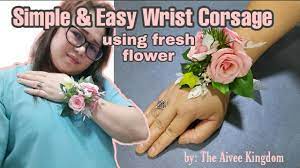 wrist corsage using fresh flower