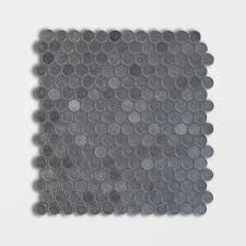 32x12 penny round basalt mosaic