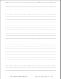 Dashed Line Handwriting Practice Paper Printable Worksheet For