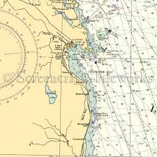 Michigan Hubbard Lake Spruce Lake Huron Nautical Chart Decor