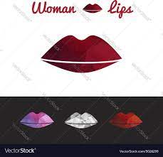 polygonal lips triangle logo or icon