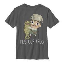 This cool over the garden wall scoop tee shows off greg wearing his teapot and his frog with he's our frog in white across the front. Over The Garden Wall Boy S Over The Garden Wall He S Our Frog T Shirt Walmart Com Walmart Com