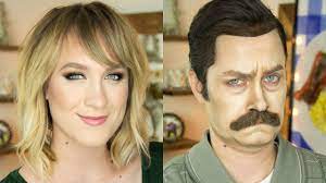 ron swanson makeup transformation the