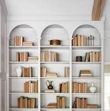 Wooden White Full Wall Book Shelf For