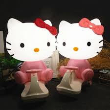 Hello Kitty Led Night Light Pink Red Cartoon Toy Car Table Lamps Bedroom Beside Desk Lamp Children Kids Gift Home Decoration Led Night Lights Aliexpress