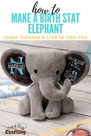 adorable birth stat elephant tutorial