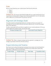 free project proposal template template