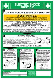 Electric Shock First Aid Direct Signs