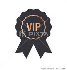 vip label badge or tag vector black