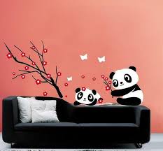 cute panda bamboo pattern removable