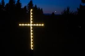 large lighted cross outdoor