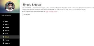 asp net sidebar menu with profile image