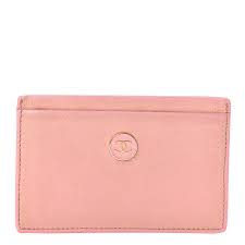 Features you can find in a credit card holder are coin pockets. Chanel Calfskin Cc Button Card Holder Case Pink 504373 Fashionphile