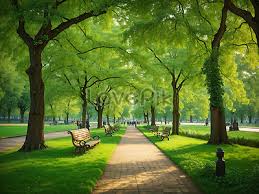 beautiful green park ilration