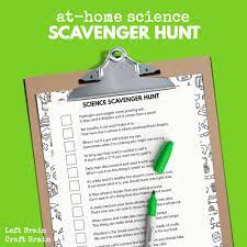 at home science scavenger hunt left