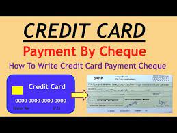 how to write credit card payment cheque
