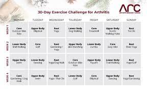 Arthritis Exercise Challenge 30 Day